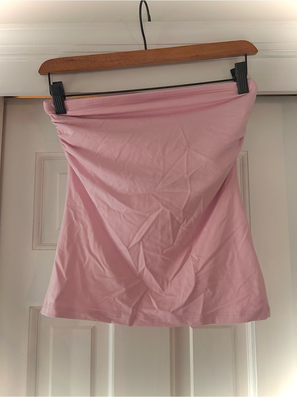 Y2K Ruched Light Pink Strapless Tube Top